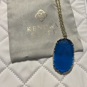 Kendra Scott Gold Long Necklace in Bright Blue